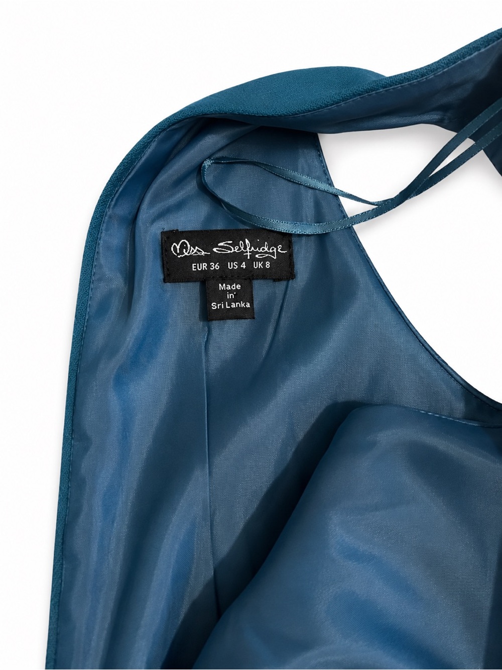 Miss Selfridge Satin Jumpsuit Teal Blue